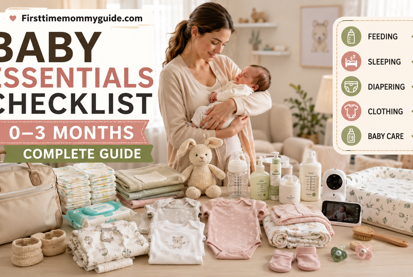 Baby Essentials Checklist 0–3 Months (Complete Guide)