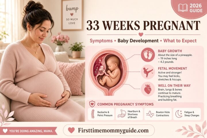 33 Weeks Pregnant: Symptoms, Baby Development & What to Expect 2026
